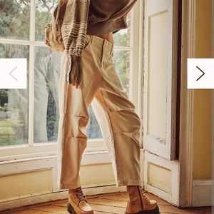 Free People Rock Springs Barrel Jeans, size 6, color tea/ivory